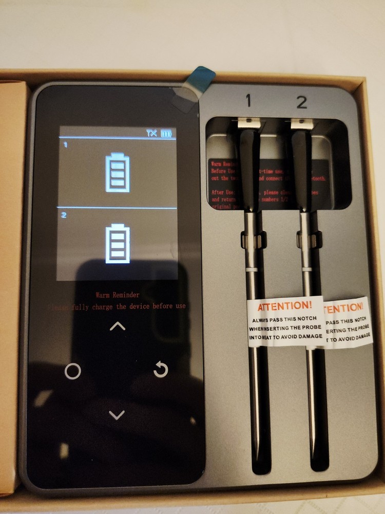 FM2205 Wireless Meat Thermometer Probe Plus 2 Probe APP COMPATIBLE Open Box