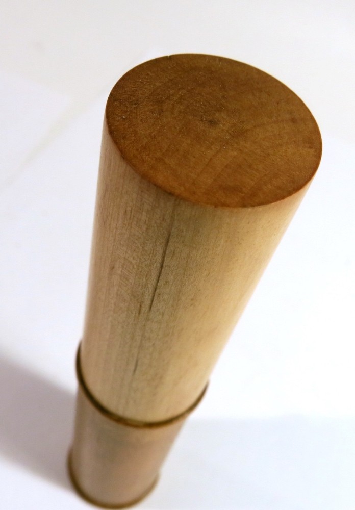 Antique Hydrometer in Turned Solid Maple Two-Part Storage Tube — Refinished