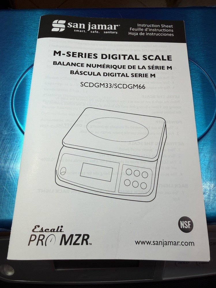 San Jamar ESCM3315 33 lb MSeries Multifunctional Scale