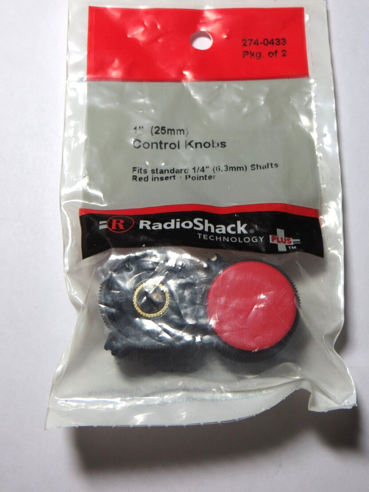1" Control Knobs, Red Insert with Pointer. Part # 274-433, NIB