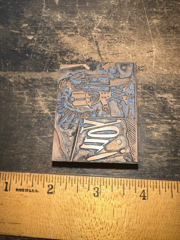 Printing Block “ JOY! “ Dry Cleaning Advertisement Copper Face Block