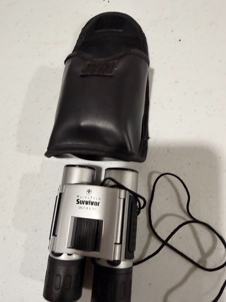 Multi Tech Survivor DCF 8X22 Binoculars With Carrying Case Lanyard 3D