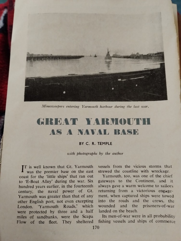 M2d Ephemera 1951 Article Great Yarmouth As A Naval Base