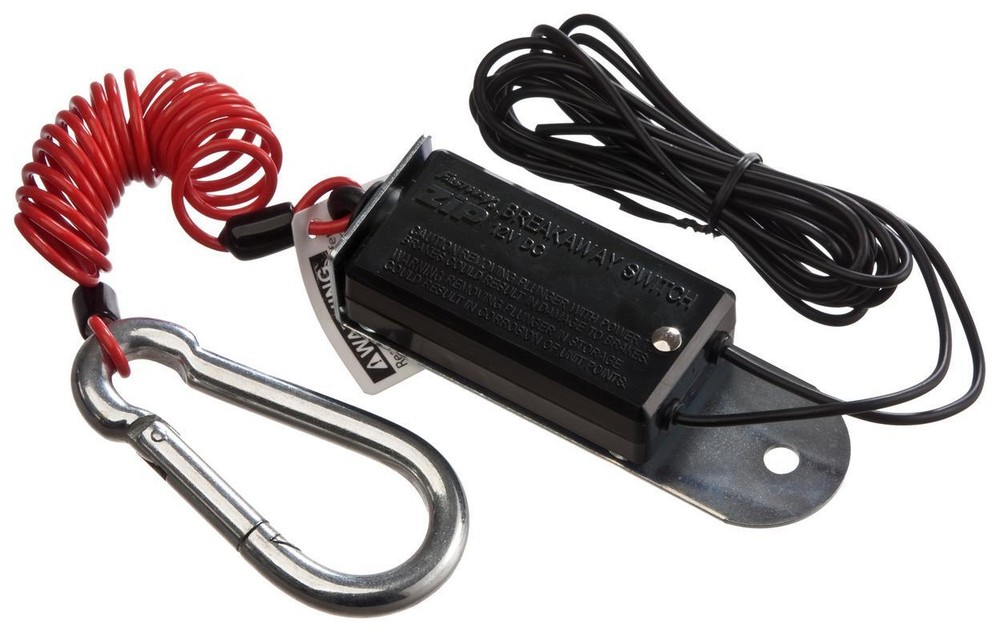 Fastway Trailer 4' Zip coiled breakaway cable with switchbox. OEM or full replac
