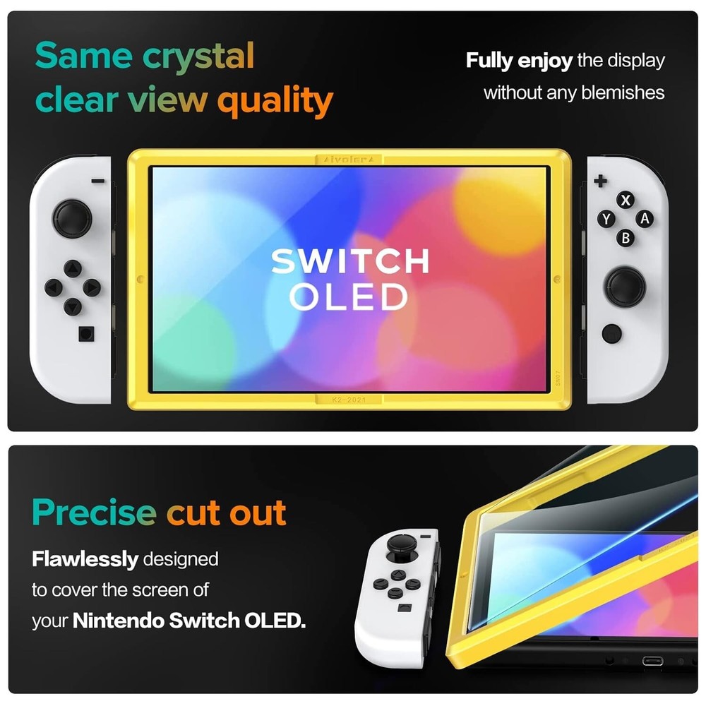 4-Pack Screen Protector Designed for Nintendo Switch OLED 2021&2023 with Frame7"