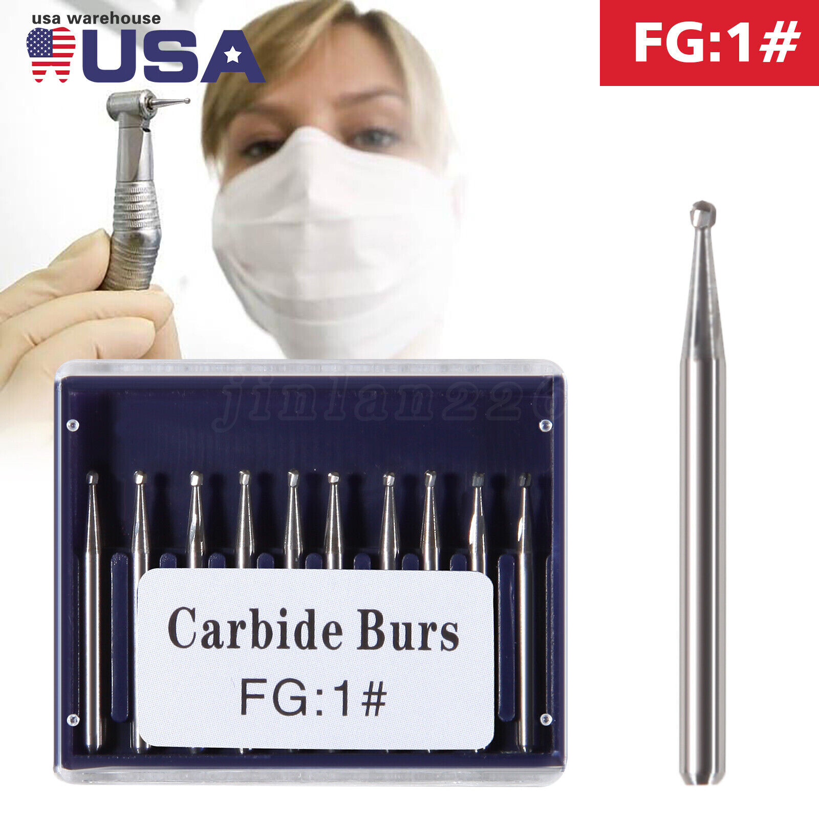 Dental Carbide Burs FG Friction Grip Round Tungsten Carbides High Speed