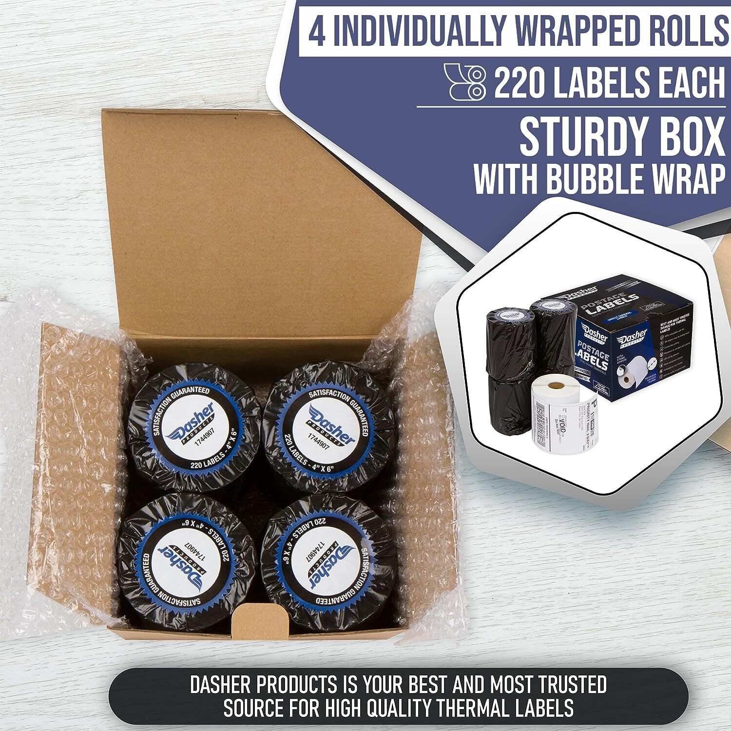 5-200 Rolls DYMO 4XL Direct Thermal 4"x6" Shipping Labels 4x6 1744907 220/Roll