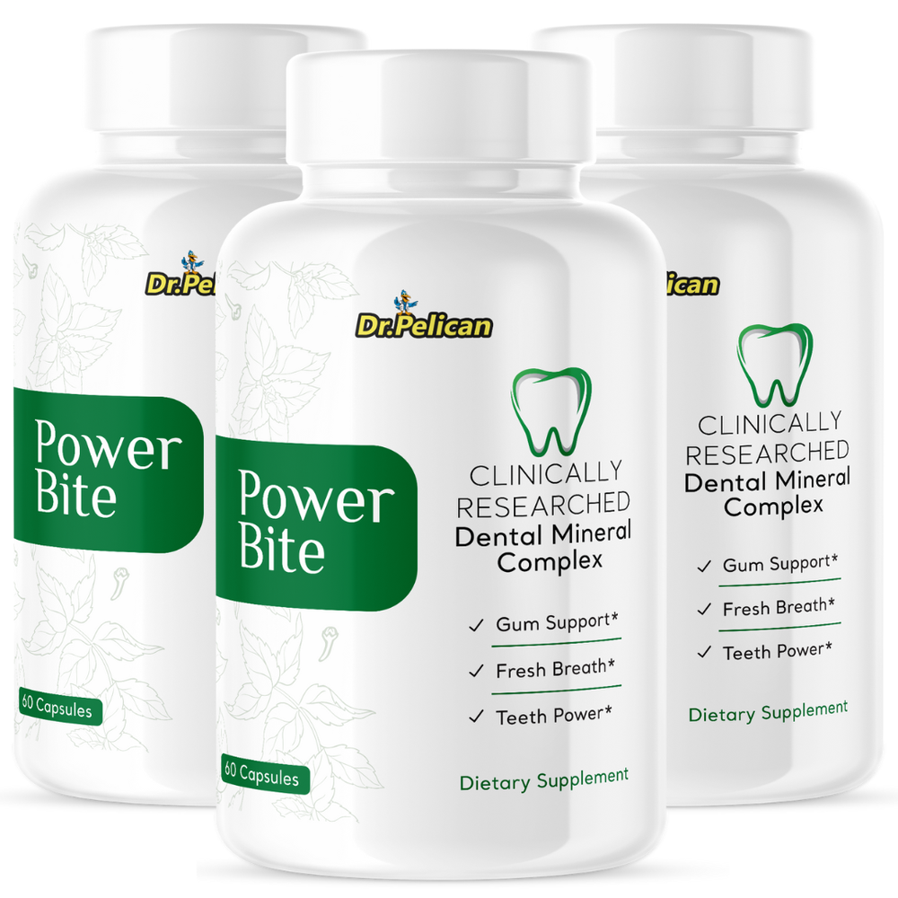 Power Bite-Teeth & Gum Support- 3 Bottles - 180 Capsules