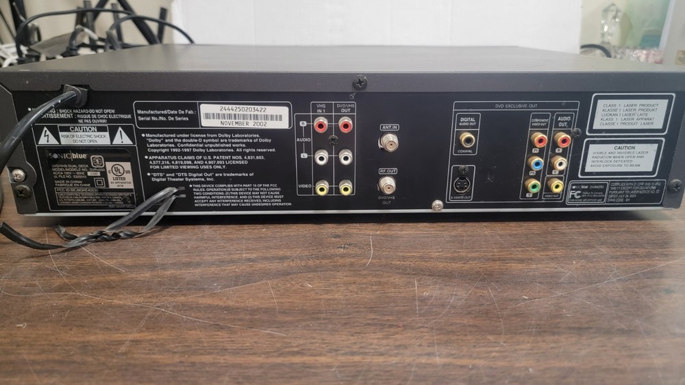 Go Video DVR4250 Sonic Blue VHS/DVD Combo Dual Deck