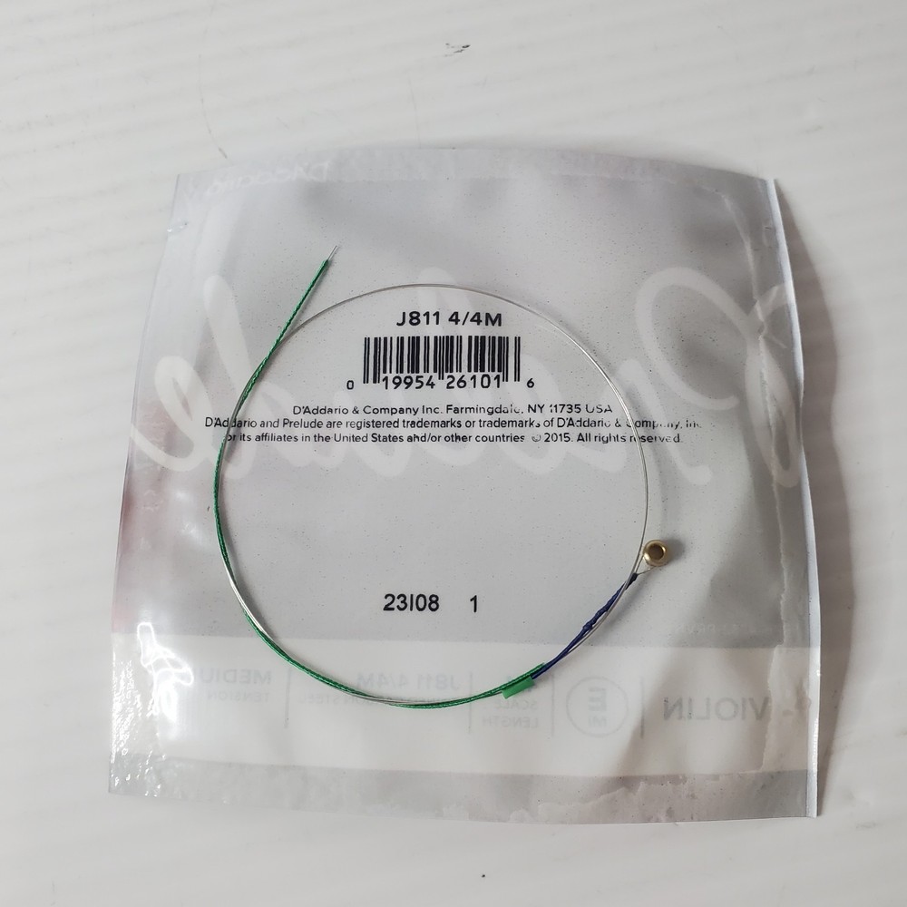 D'Addario Prelude Violin Single E String 4/4 Scale Medium Tension J811