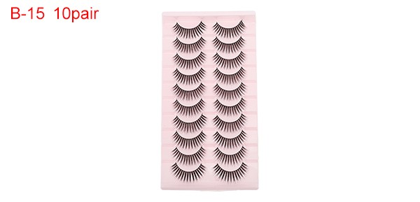 B-15 False Eyelashes for Makeup Black 10 Pair