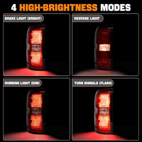 Tail Light Assembly Compatible with 2014-2019 Chevy Silverado Left Driver Side