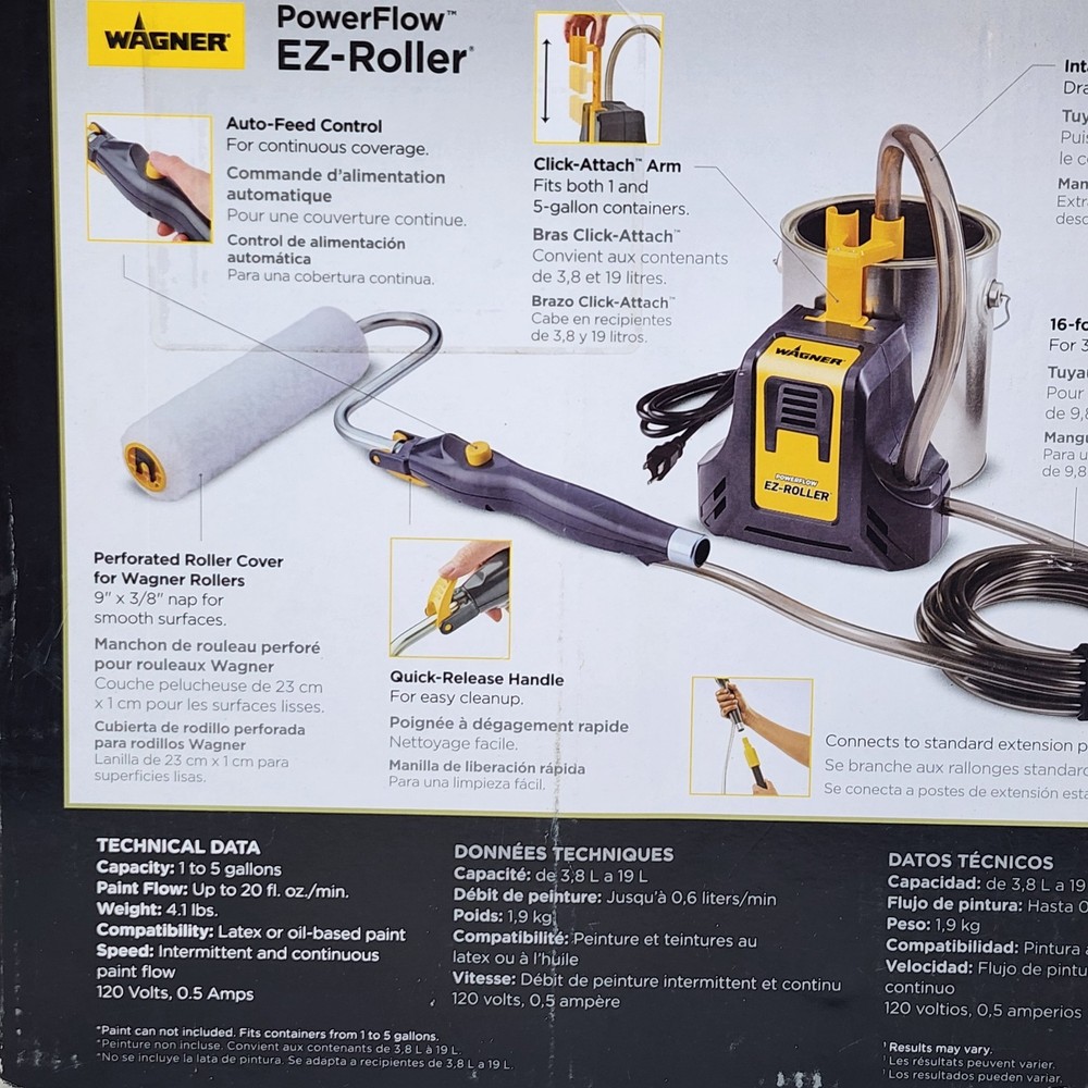 Wagner PowerFlow EZ-Roller Multi-Room Powered Paint Roller, D