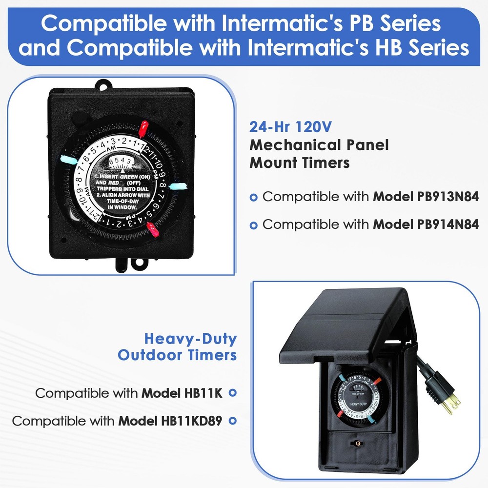 Dreyoo Cycle Timer Clock ON/OFF Plastic Switch Trippers Compatible with...