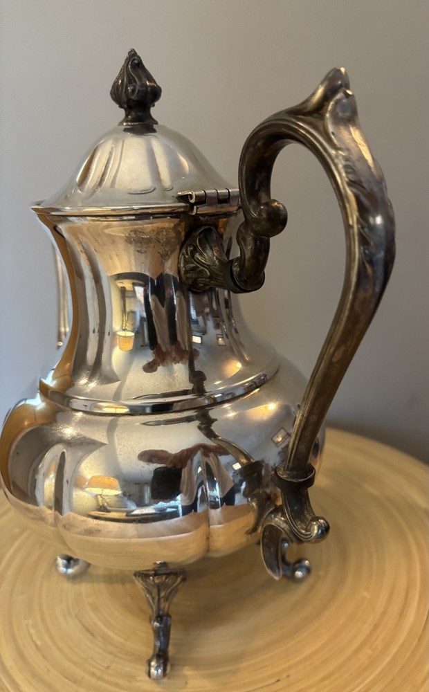 Sheridan Silver Co Silver Plate Tea Pot Silver On Copper 4 Footed