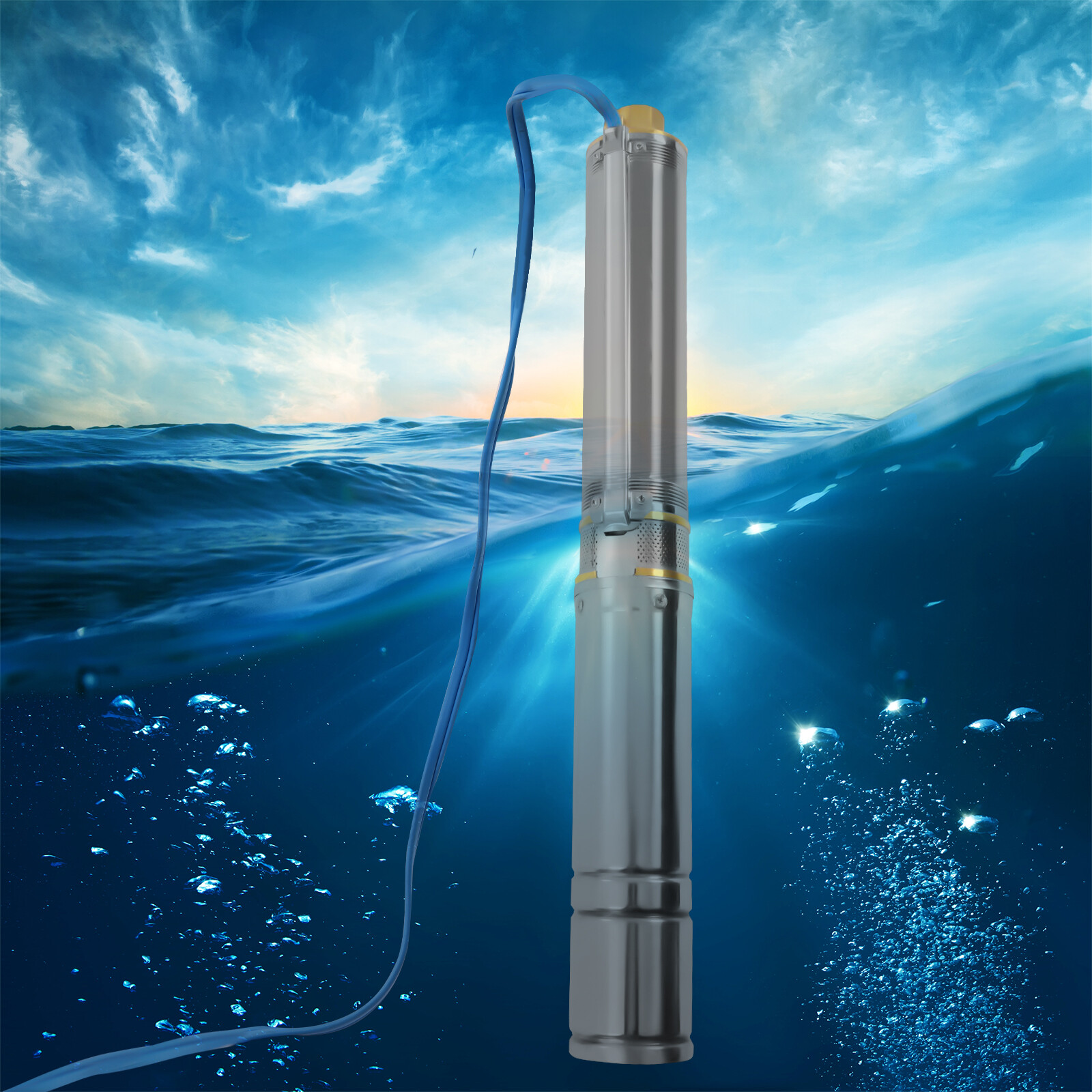 1.5HP Submersible Deep Well Pump Water Pump 24GPM Stainless Steel 1100 W 110V