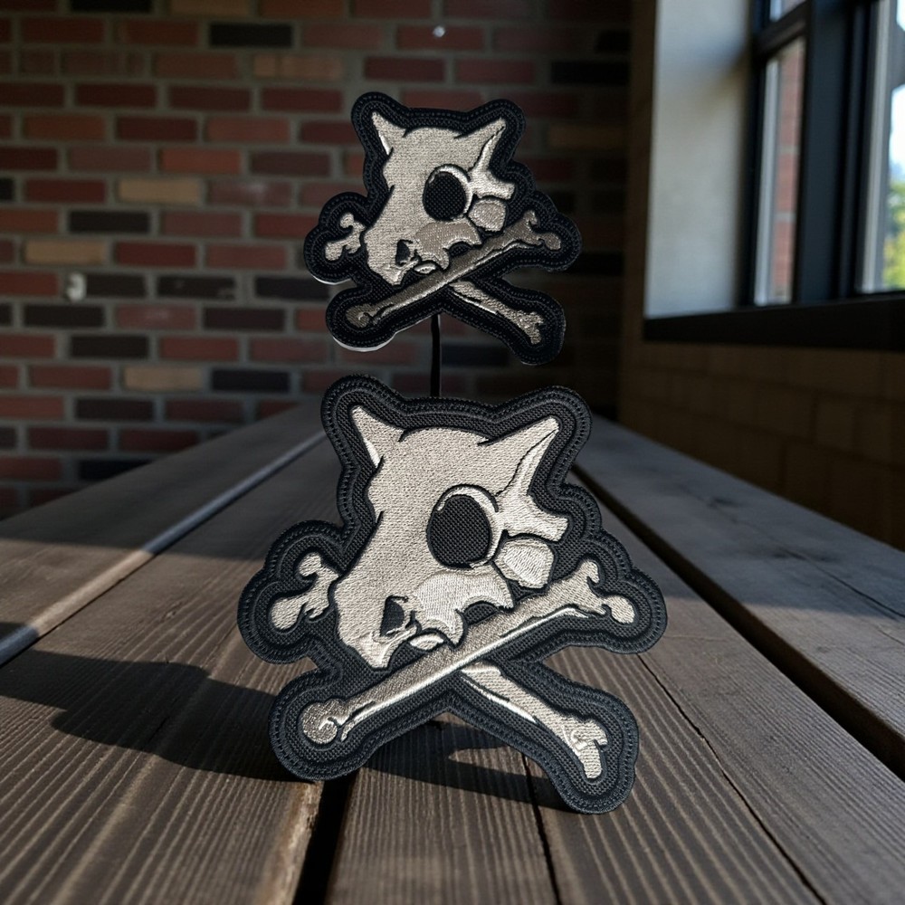 Cubone Skull Embroidery Patch Multi Sizes 4" - 6"- 13'