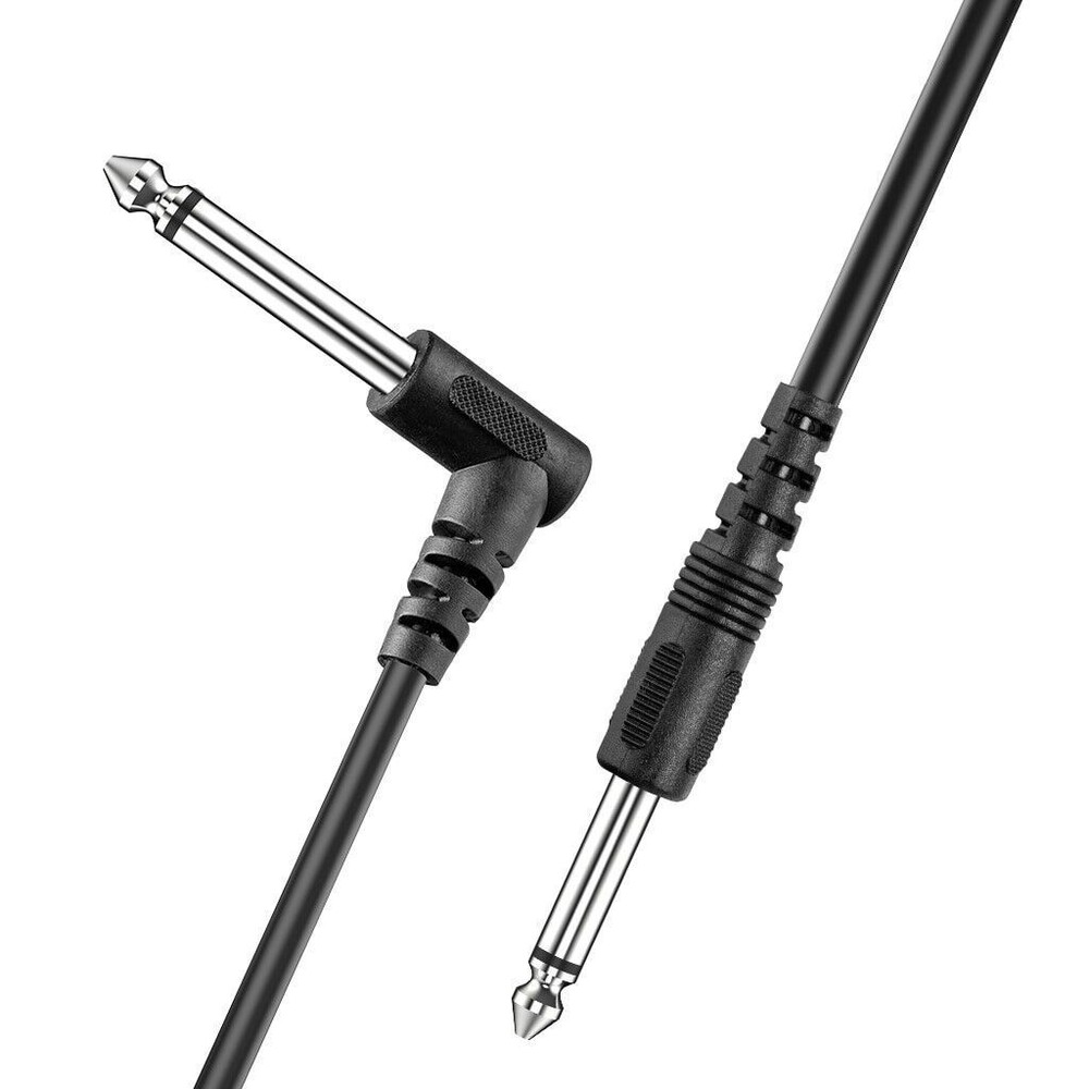 Electric Patch Cord Guitar Amplifier Amp Cable 10FT Right Angle Connector 2-PACK