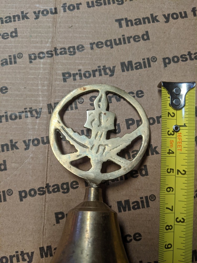 Brass Bell with Decorative Handle Collectible Handmade