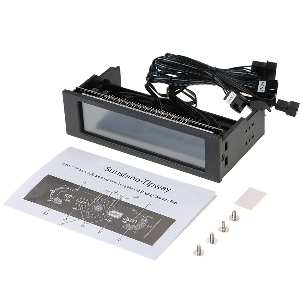 5.25 inch PC Bay LCD Front Panel Temperature Sensor Controller 5 Channel O0W0