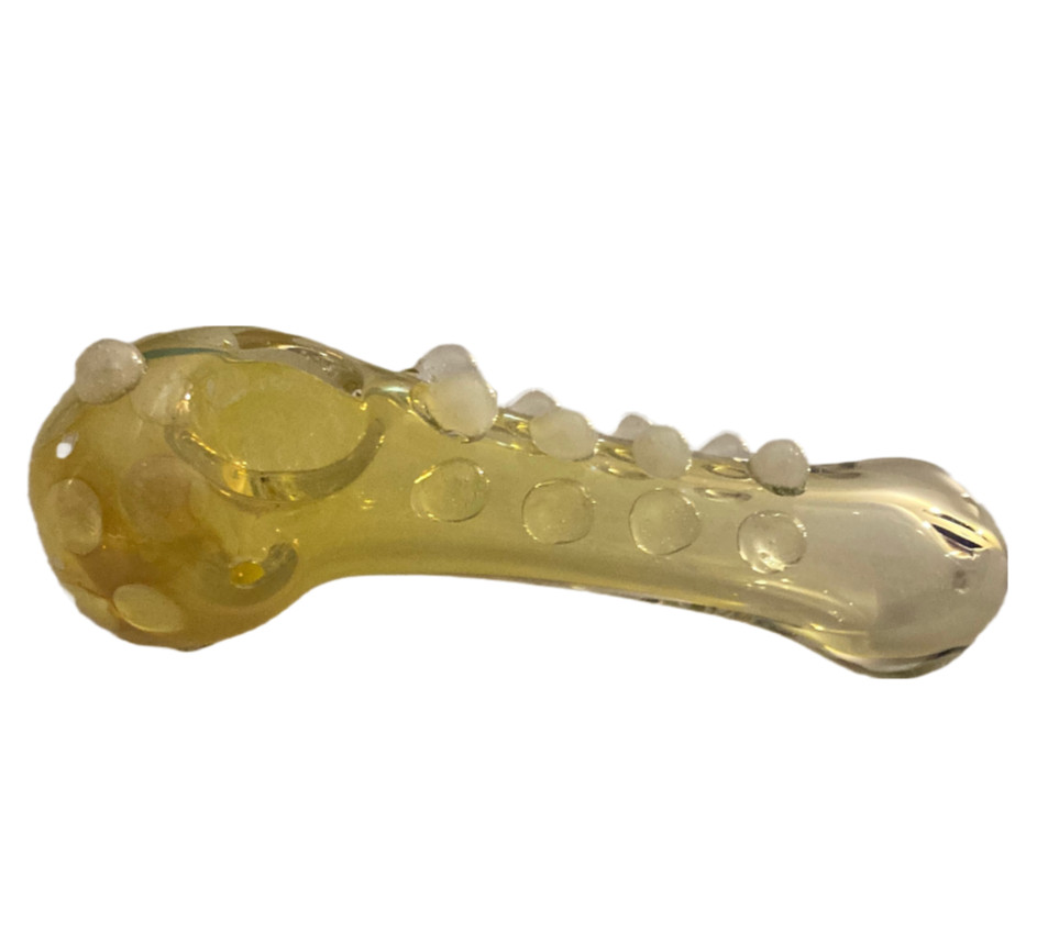 Fancy Fumed Glass Spoon Pipe | w/  Marble Texture | 5"