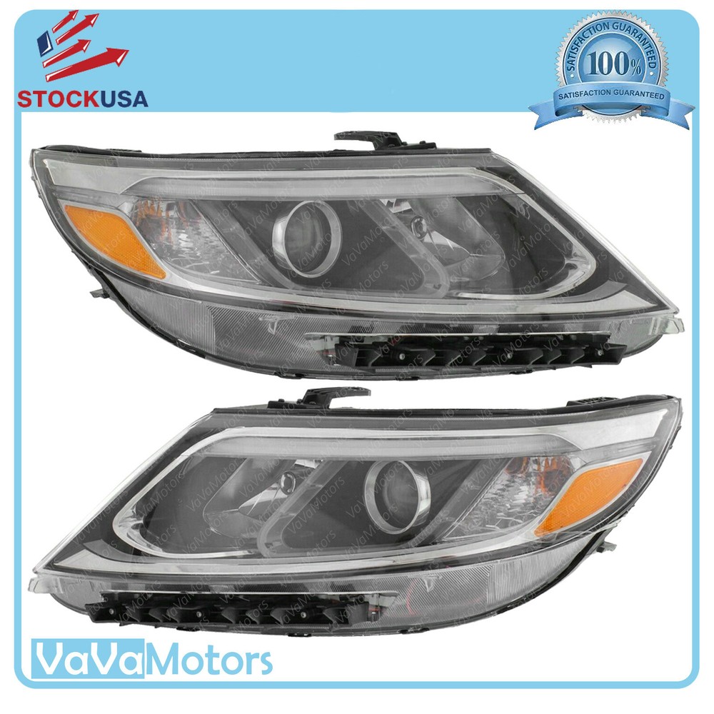 Fits 2014 2015 Kia Sorento LX Front Left Halogen Headlight Assembly Set 2pcs