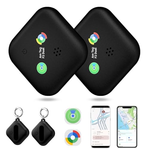 Dual-System Bluetooth Tracker for iOS or Android Key Black - 2 Pack