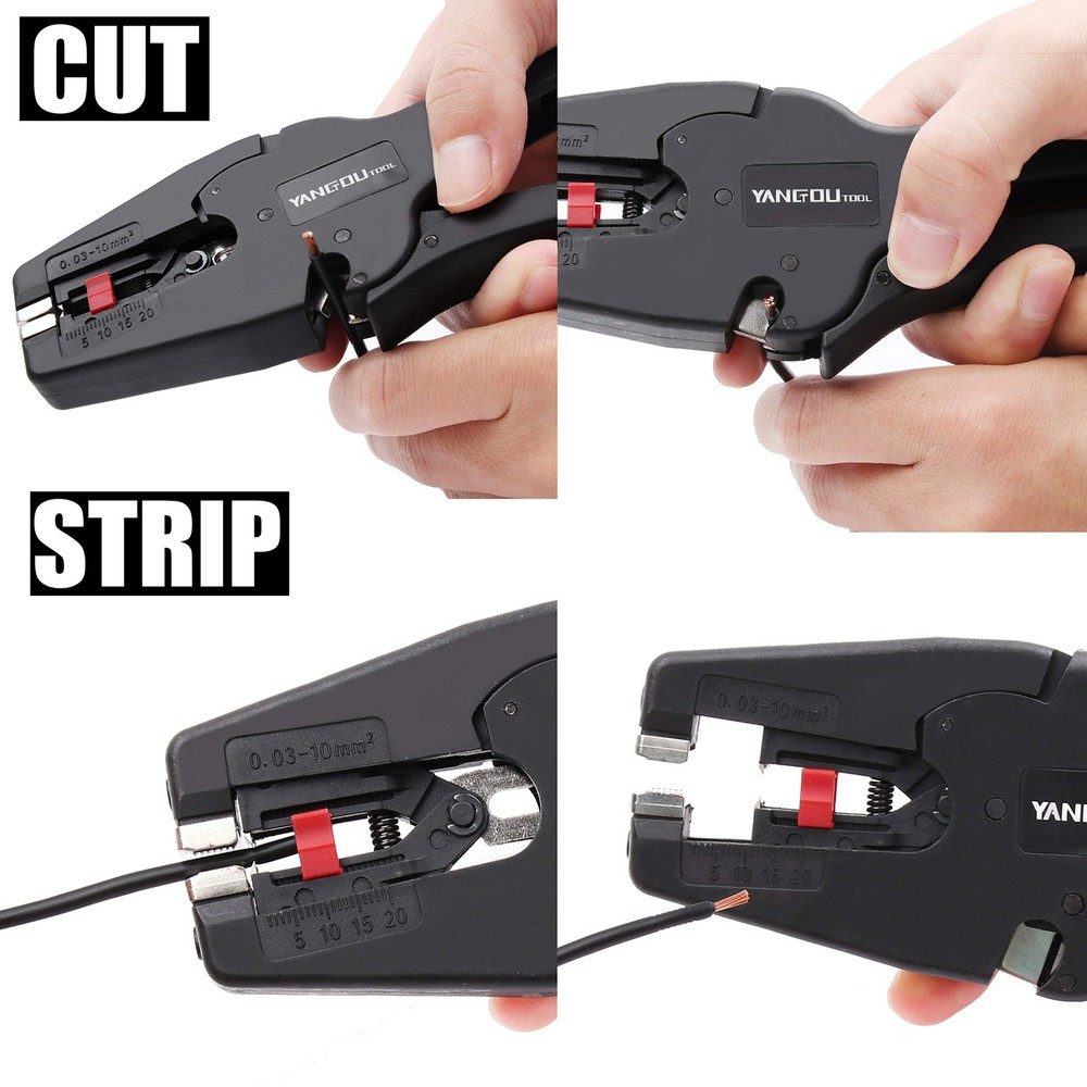 Automatic Wire Stripper and Cutter: 2-in-1 Tool with Auto Distance Positionin...