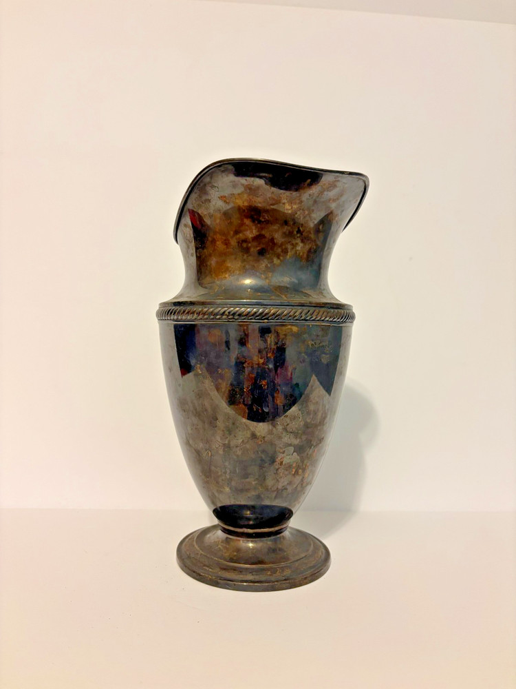 Castleton International Silver Pitcher #685 Braided Pattern or Vase with Patina