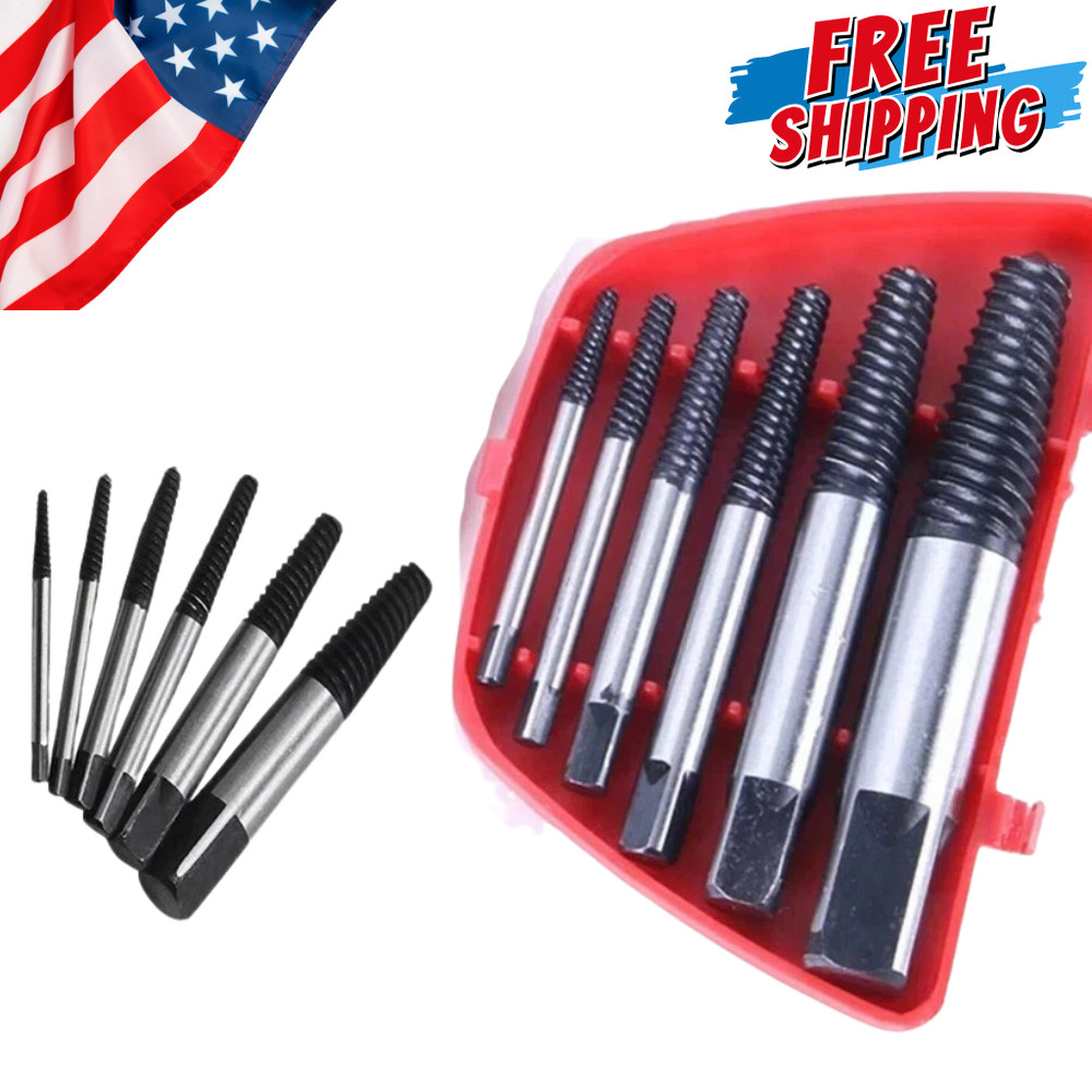 6Pcs Screw Extractor Set Hex Head Multi-Spline Easy Out Bolt Extractor Sets