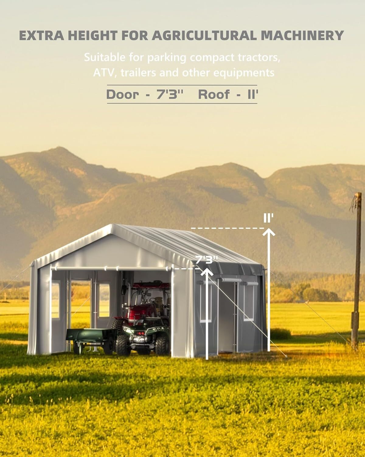13'x20' Heavy Duty Carport Portable Garage, Outdoor Car Port with PE All-Season