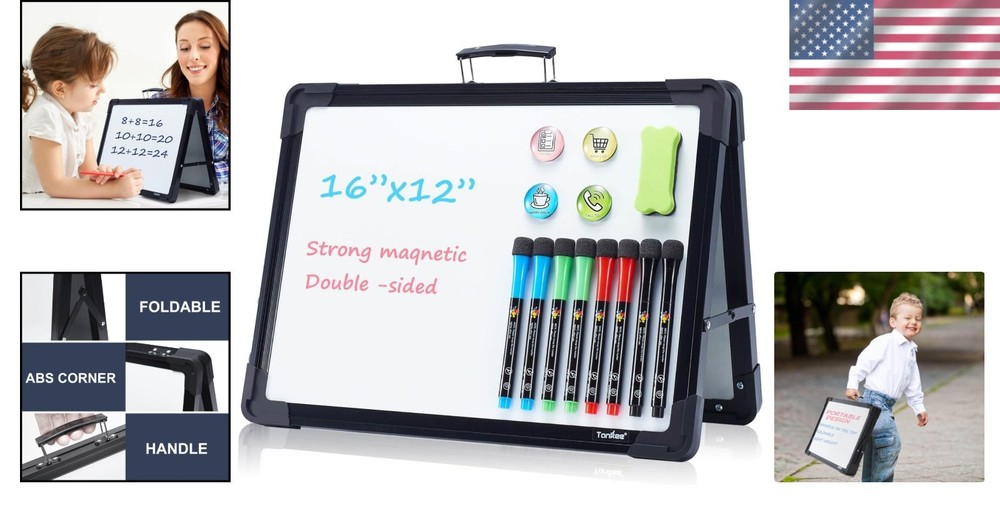 Compact Double Sided Whiteboard for Teachers & Students