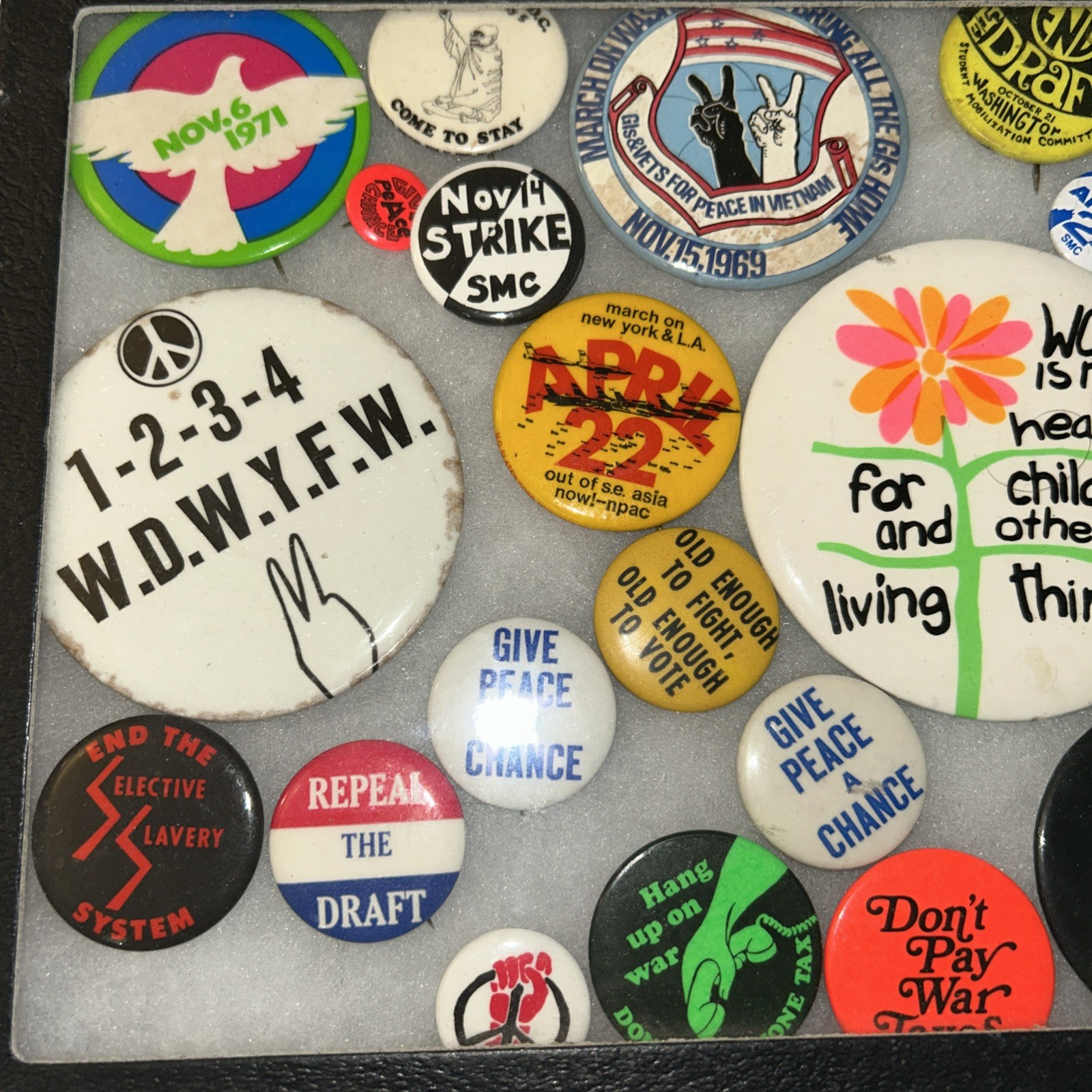 31 Vietnam Anti War Protest Pins Give Peace A Chance Repeal The Draft Ban Bomb