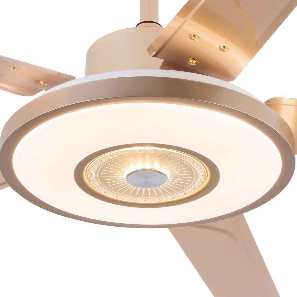 3-Color Ceiling Fan with LED Light, Modern LED Ceiling Fan W/ Remote Controller