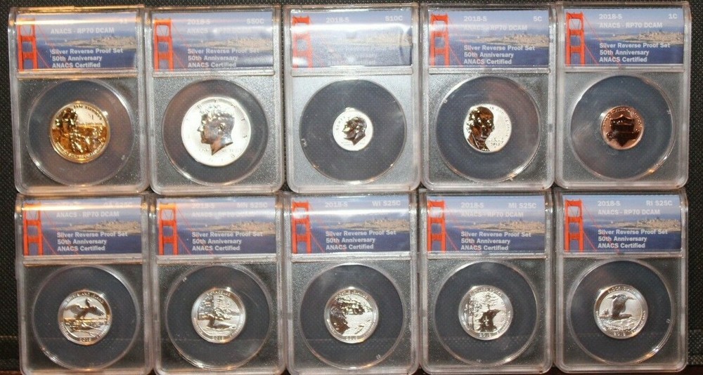 2018-S RP 70 DCAM Silver Reverse Proof 50th Anniversary Set
