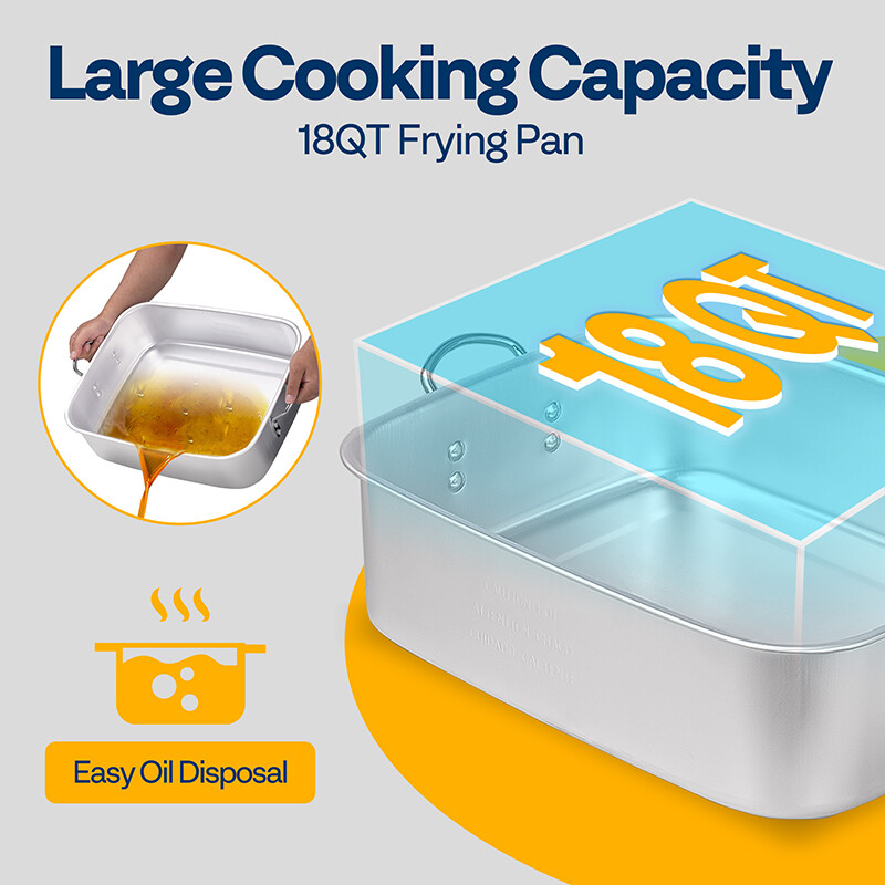 18 Qt Aluminum Outdoor Propane Deep Fryer Kit Fish and Wing Fryer w/ 2 Baskets