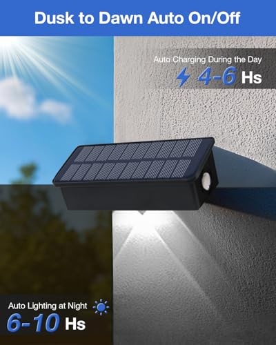 Fence Lights Solar Powered Outdoor Waterproof Outside Down-12Pack Light Cool