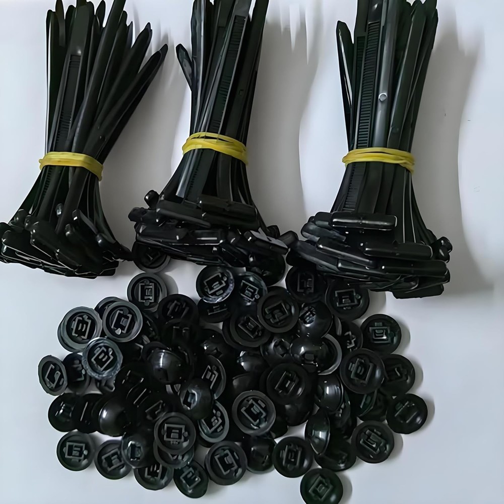 200 Pcs Nylon Universal Cable Tie Buckle with PP Storage Box - Fixion Tools Kit