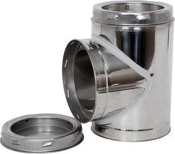 6" ID Class A Double Wall Tee & Plug Insulated Stove Pipe Fuel Applications NEW