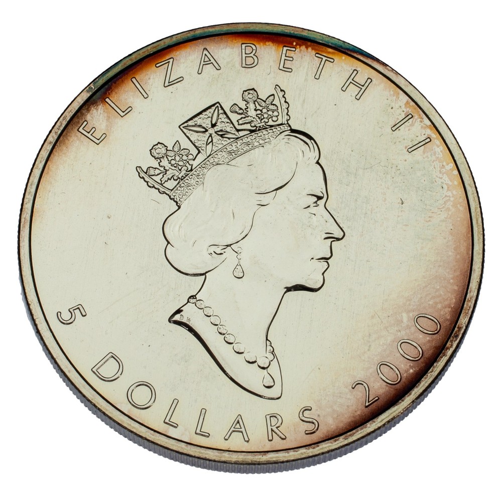 2000 Canada 1 oz Silver Maple Leaf BU, Fireworks Privy