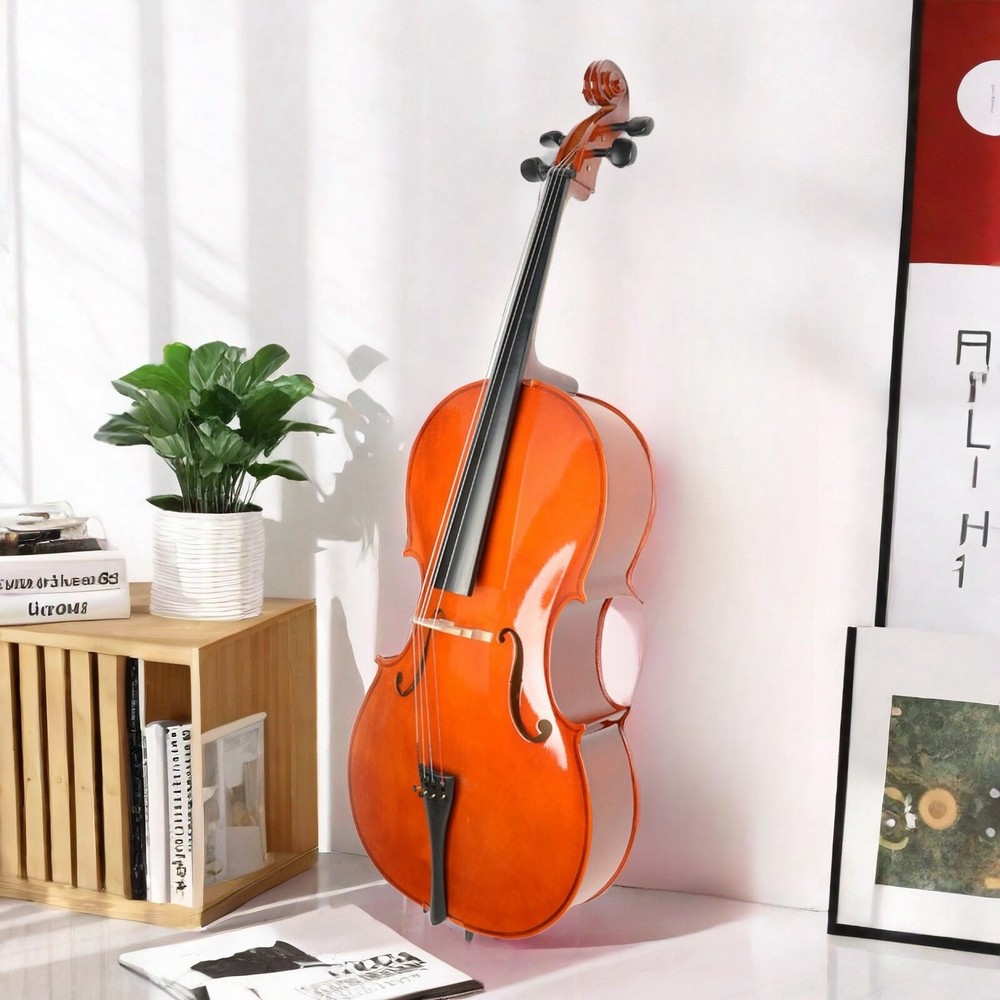 Natural Bright Surface 4/4 Full Size Acoustic Cello,Beginner Cello & Violoncello