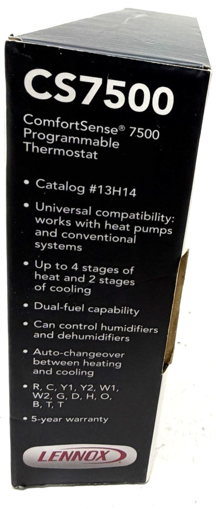 Lennox ComfortSense CS 7500 Universal Commercial Programmable Touch Thermostat
