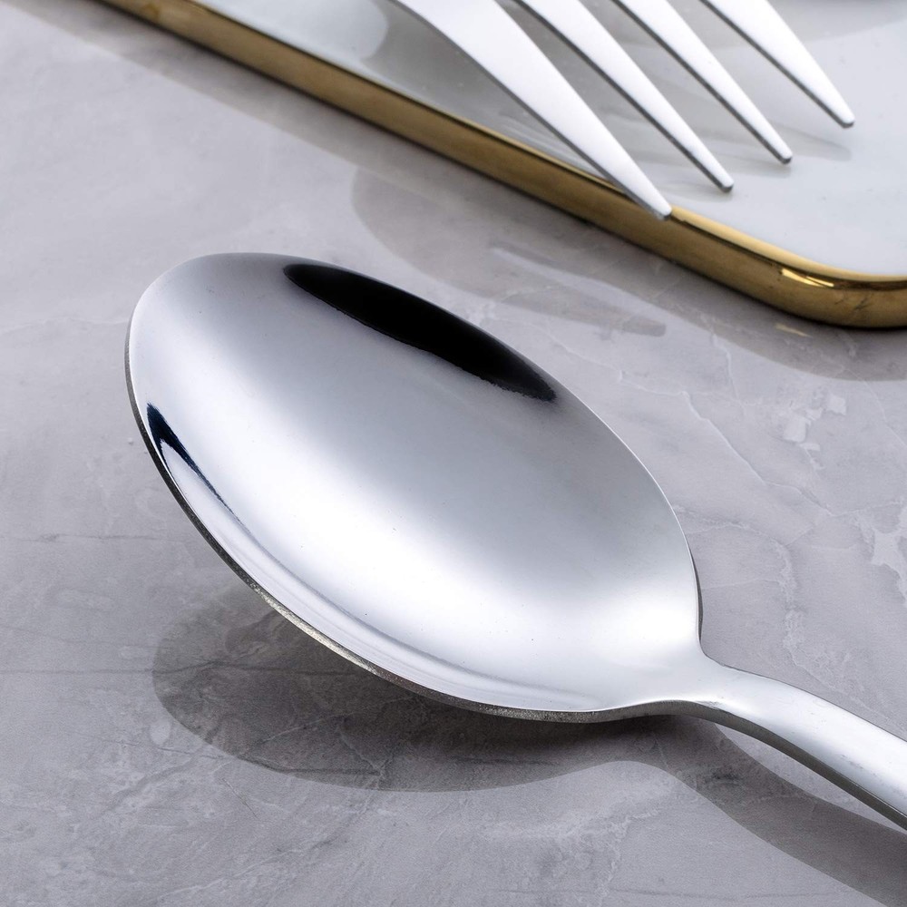 Stainless Steel Serving Spoon and Serving Fork Set, Include 3 Large Serving S...