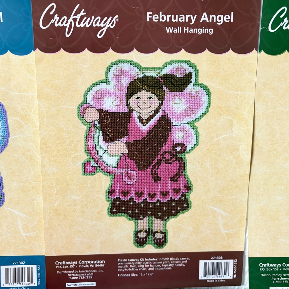 Craftways Monthly Angel Plastic Canvas Wall Hanging Patterns - 9 Patterns Only