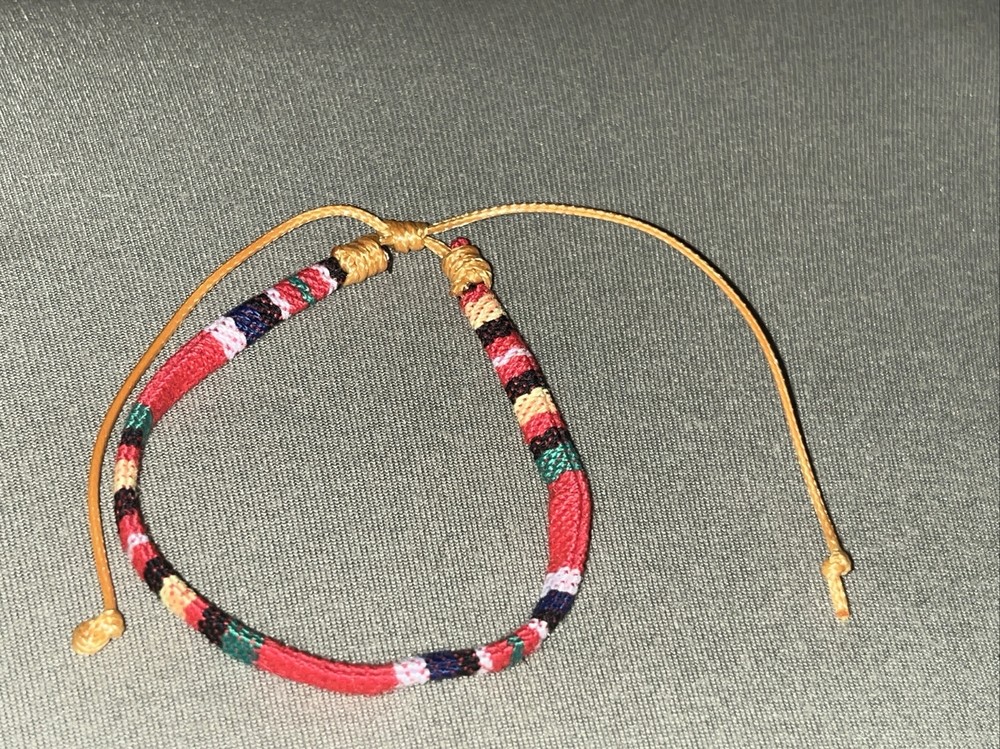 NEW BOHO BRAID THREAD FRIENDSHIP BRACELET ADJUSTABLE THICKER ORANGE