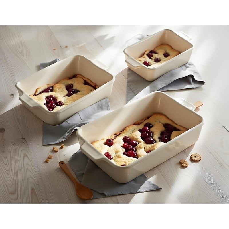 Nonstick Ceramic Bakeware Set Oven Safe Stackable W/ Handles Dishwasher Safe New