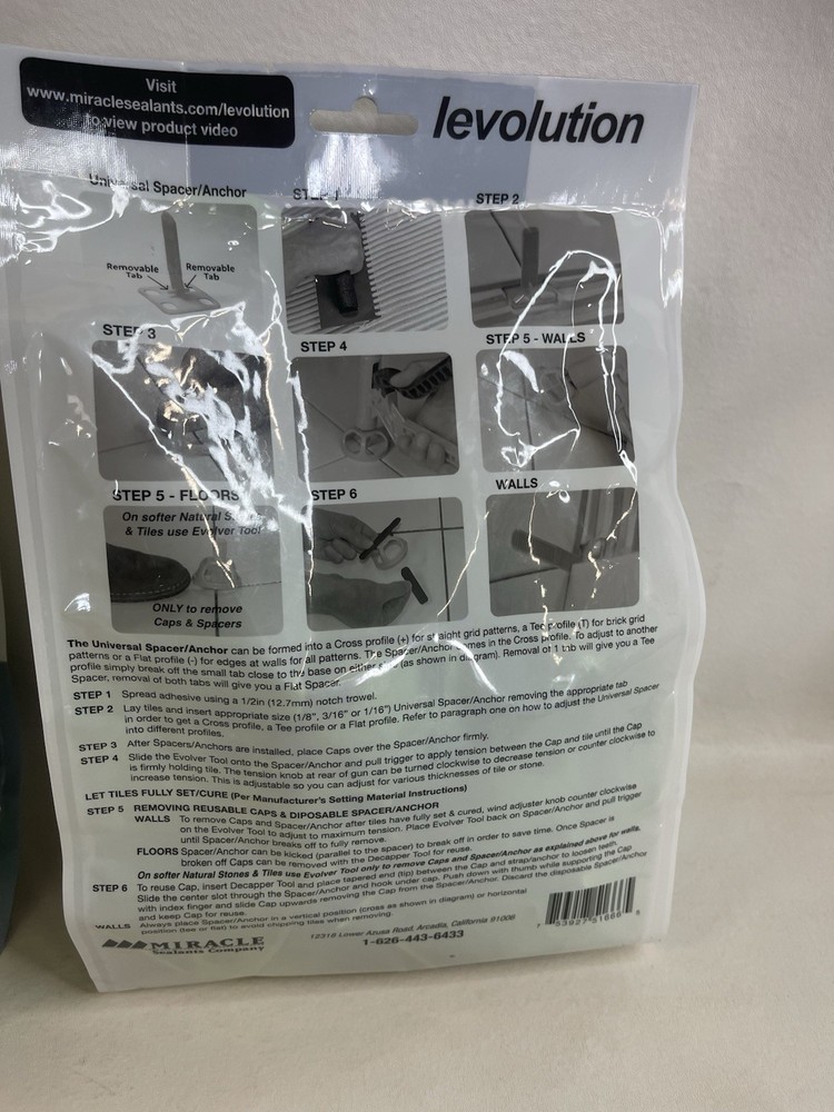 Levolution Universal Tile Spacing Leveling System Flat Part A 1/16 in 2x50 Pack