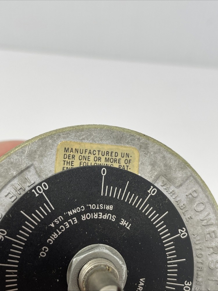 SUPERIOR ELECTRIC POWERSTAT 10B VARIABLE TRANSFORMER 120V INPUT 0-132V 2.25A OUT