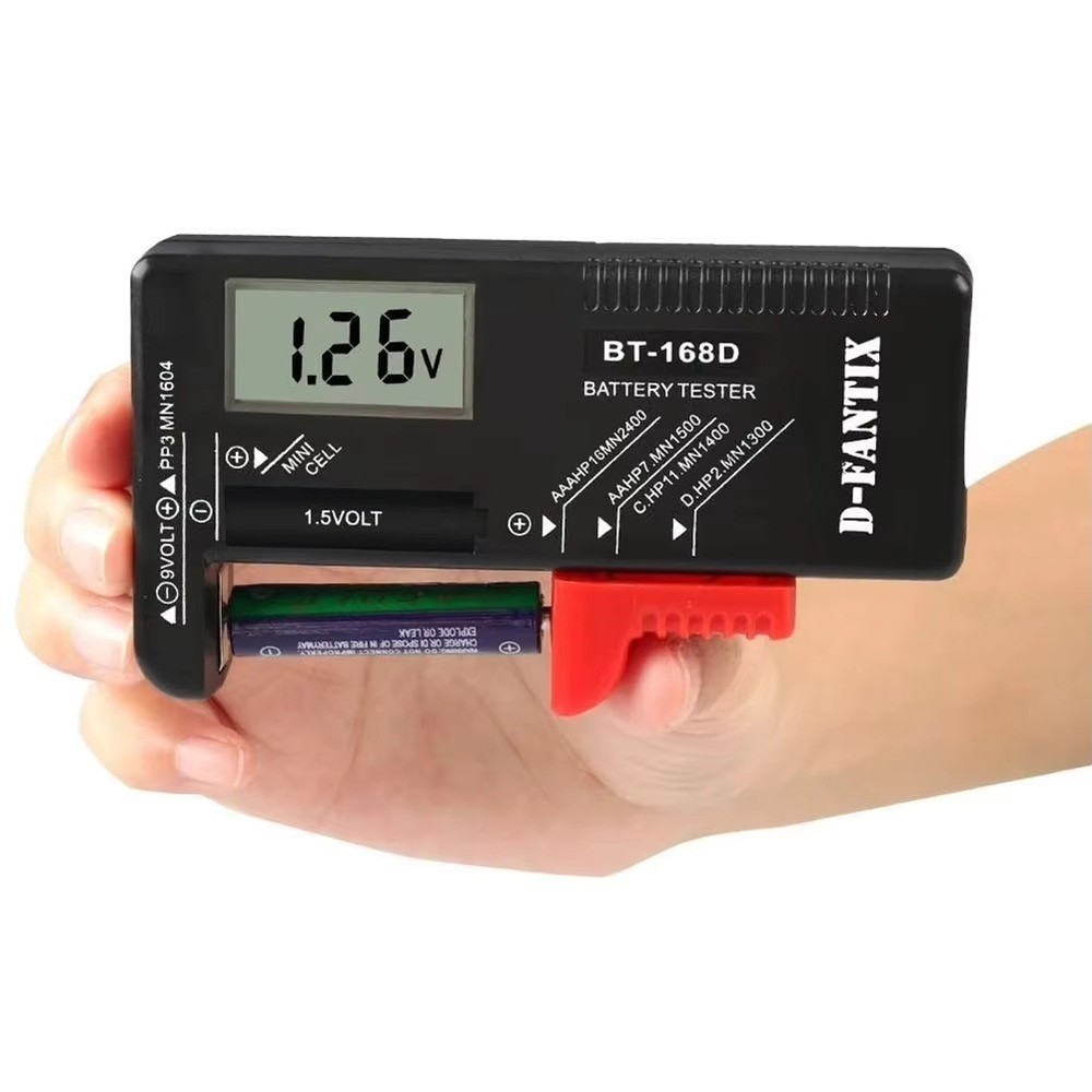 Universal Digital LCD Battery Checker Volt Tester Cell AA AAA C D 9V Button