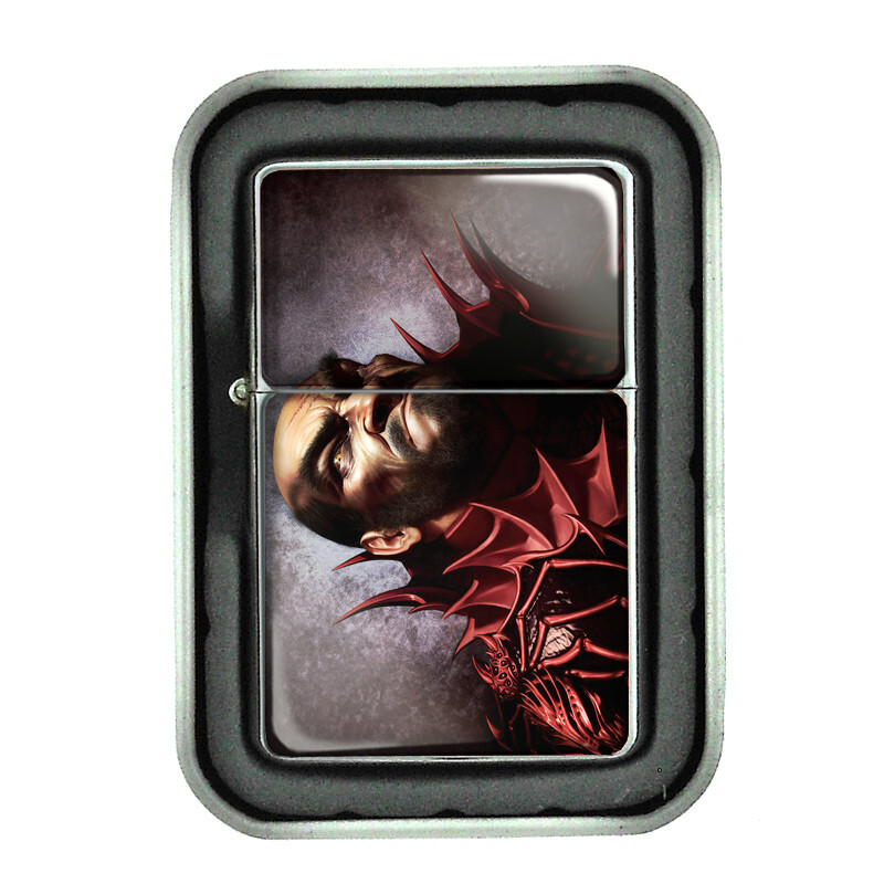 Dracula Vampire D4 Flip Top Oil Lighter Windproof